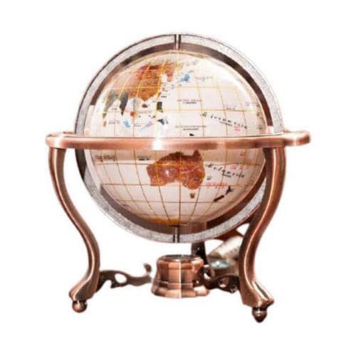 Vintage Globe - White Sphere - Copper Support - World/Earth
