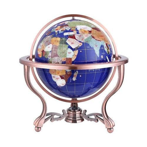 Vintage Globe - Sapphire Blue Sphere - Copper Base
