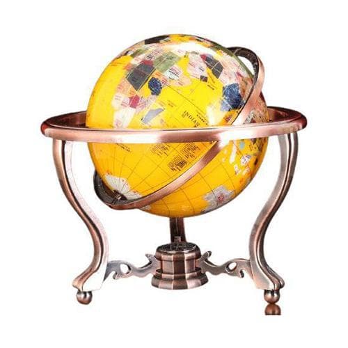 Vintage Globe - Yellow Sphere - Copper Support - World/Earth