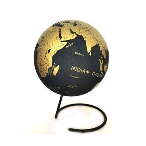 Cork Globe - Black & Gold (20 Cm)
