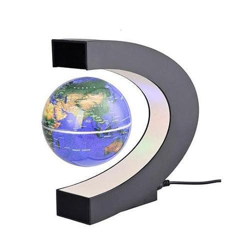 Levitating Globe - C-Shaped Support (Blue Sphere)