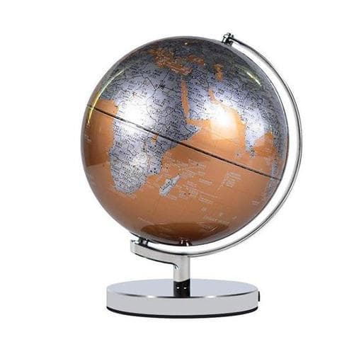 Chromed Metal Globe (Silver & Copper)