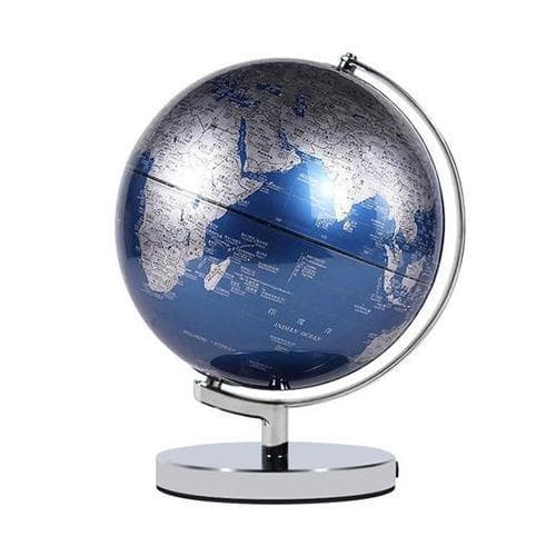 Chromed Metal Globe (Electric Blue)