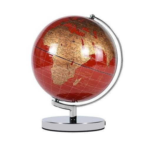 Chromed Metal Globe (Red)