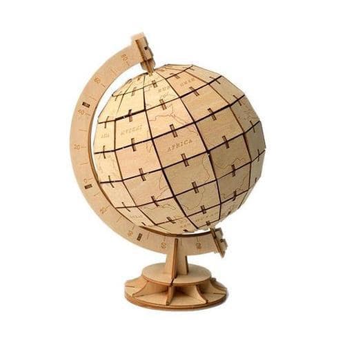3D Globe Puzzle Wooden - World/Earth